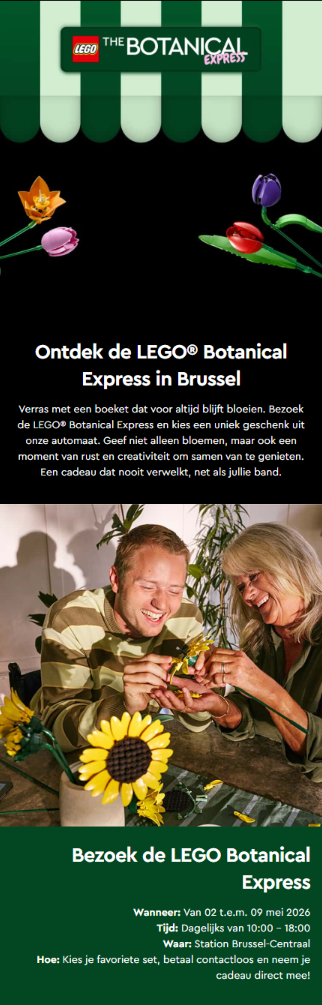 botanical beligum pop-up event section